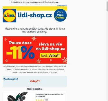 lidl-shop.cz | Možná dnes nebude sněžit všude. Ale sleva 11 % platí na vše pouze dnes a pro všechny.