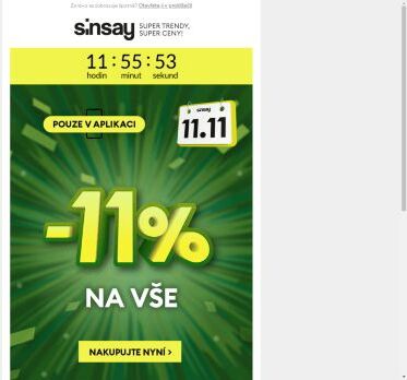 💚 -11% 🍀 NA VŠE!