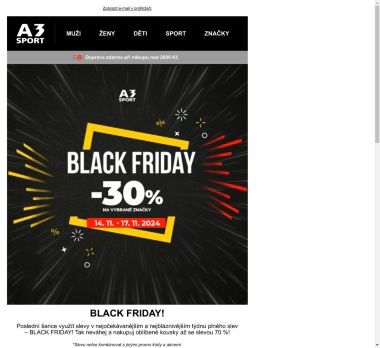 Poslední šance chytit slevy až 70 % během BLACK FRIDAY!