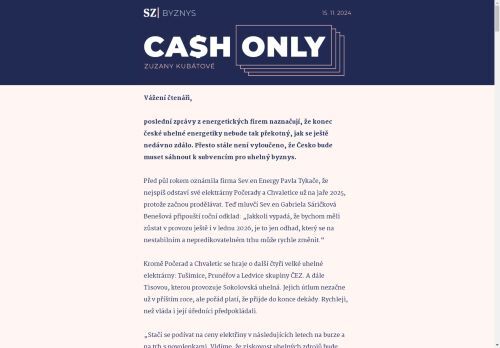 Cash Only: Útlum uhlí pokračuje. Podpora uhlobaronů je pořád ve hře.