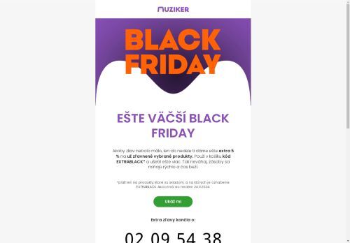 Ešte vyššie zľavy v BLACK FRIDAY – len do nedele