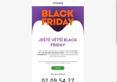 Ještě vyšší slevy v BLACK FRIDAY – jen do neděle