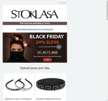 💣 Poslední šance na Black Friday slevu 20 % na vybrané zboží.