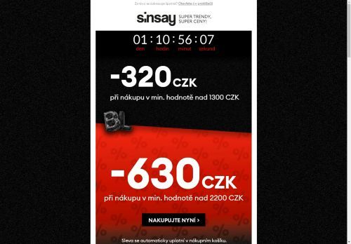 BLACK FRIDAY 🖤 -630 CZK pouze do zítřka ⏰