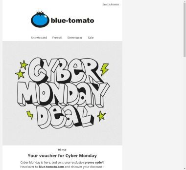 Final reminder: Your Cyber Monday Voucher