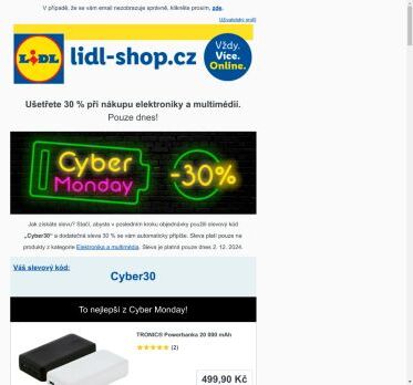 lidl-shop.cz | CYBER MONDAY se slevou 30 % a další Hity týdne jsou tady!