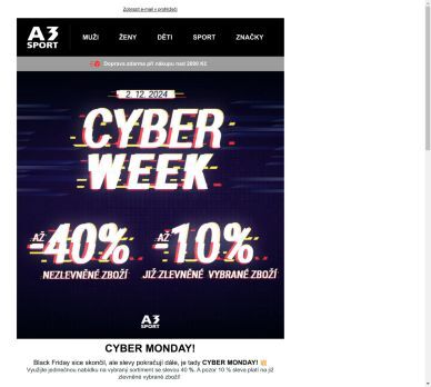 CYBER MONDAY! Slevy až 70 %!