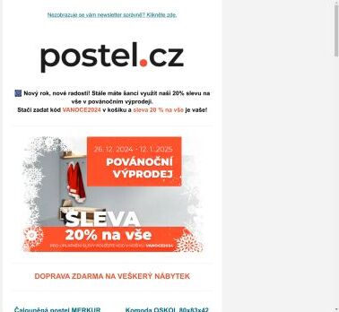 Stále platí – 20% sleva na vše! 🎉 Povánoční výprodej pokračuje