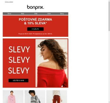 Pouze krátce: poštovné zdarma + 10% sleva