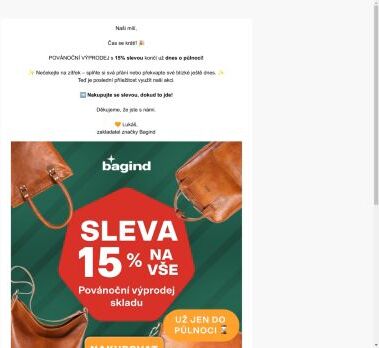 🧨 Poslední šance! Sleva 15 % končí dnes o půlnoci! 🎁