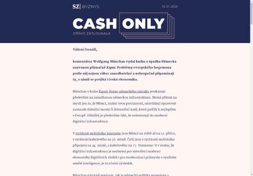 Cash Only: Problémy německé ekonomiky nepříjemně připomínají ty české