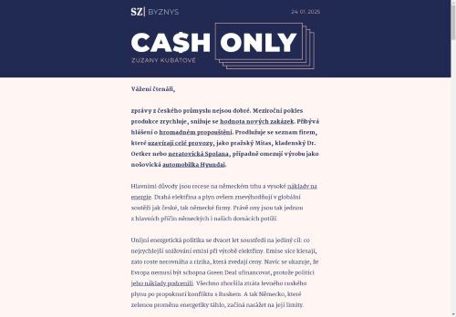 Cash Only: Green Deal je nákladný a zvedá ceny. Náhradní plán ale nemáme