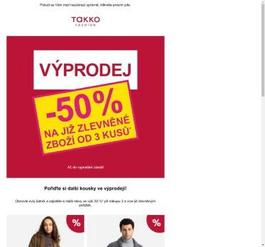 Náš výprodej pokračuje - ušetřete dalších 50 %!