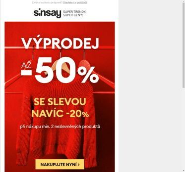 ⭐ NAVÍC -20% na Výprodej až -50% ⭐