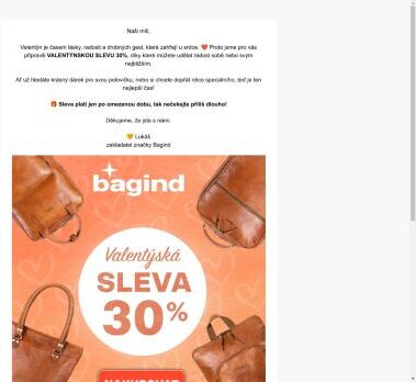 💘 Valentýnská sleva 30 % – udělejte radost sobě i svým blízkým!