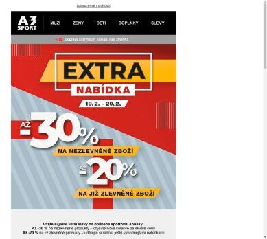 Extra slevy v A3 SPORT právě startují!