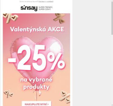 ❤️ [ -25% ] ❤️ VALENTÝNSKÁ AKCE