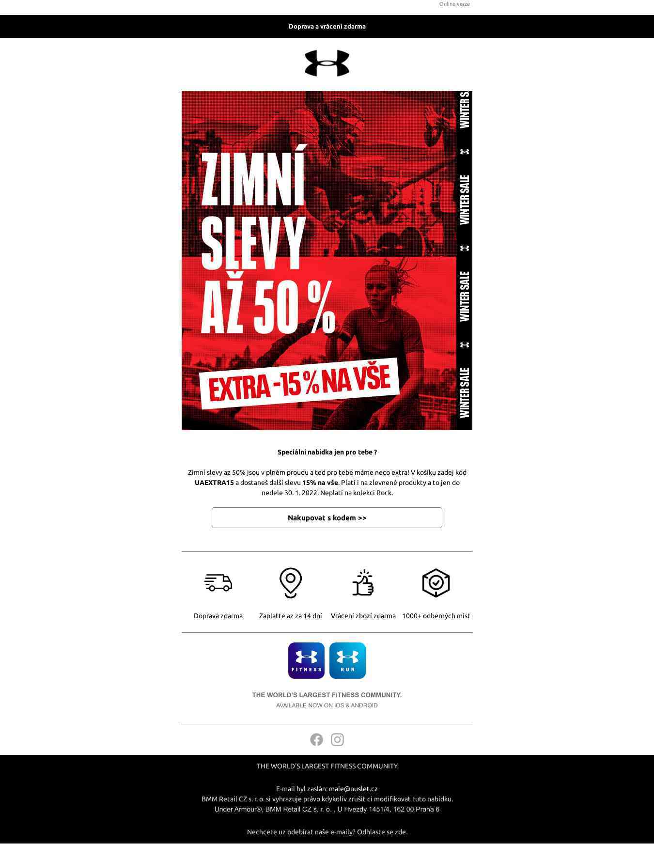 Zimní slevy až 50% + extra -15 % na vše