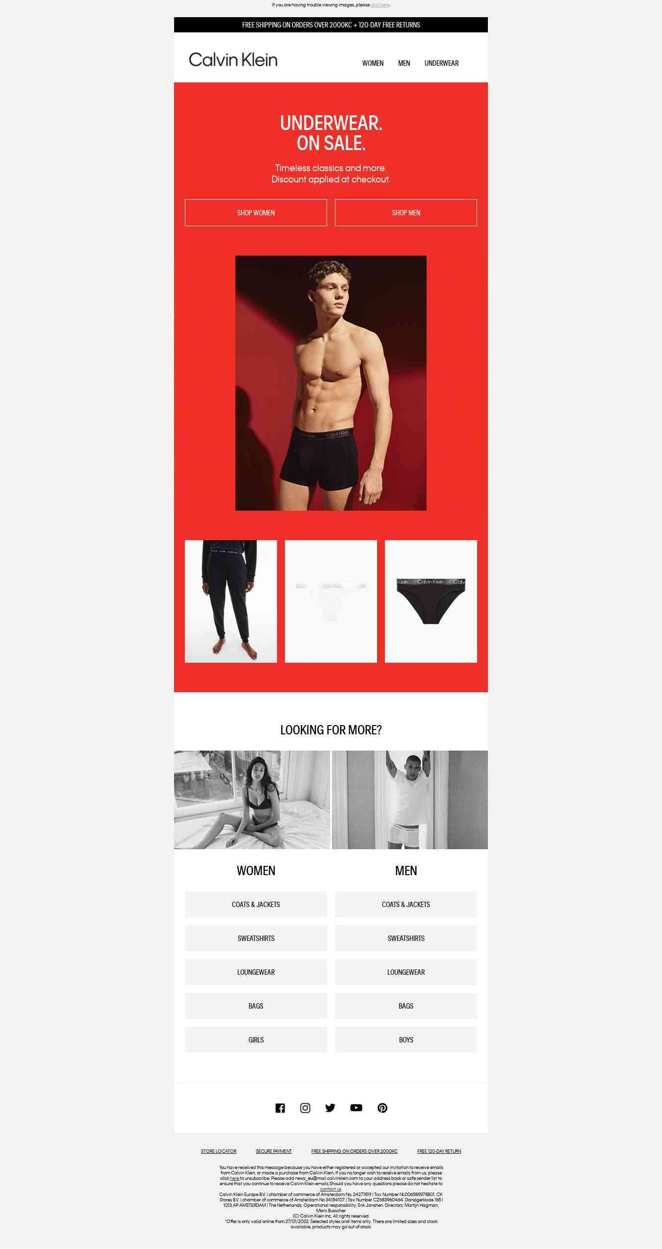 Underwear On Sale. Up to 50%.