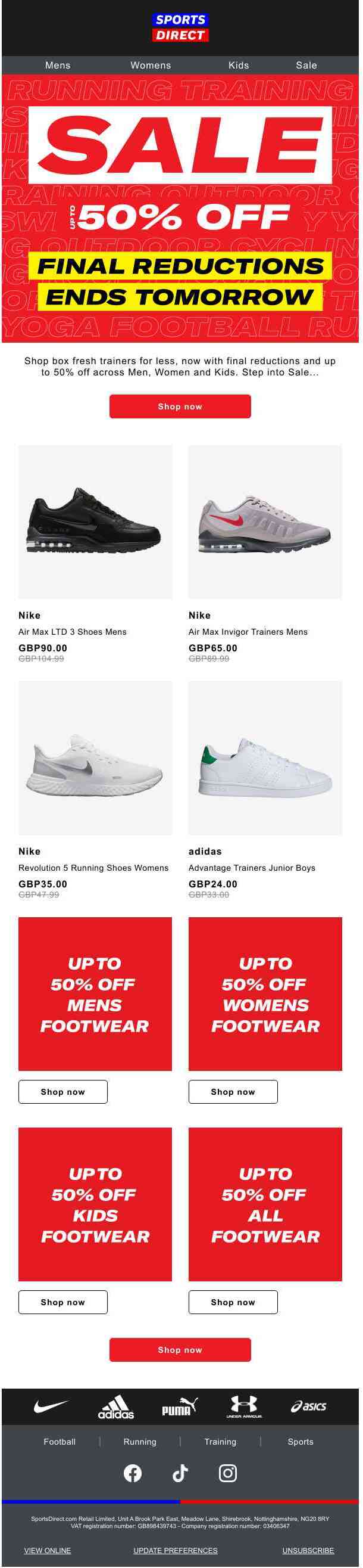 Going FAST. Up to 50% off trainers 🤩