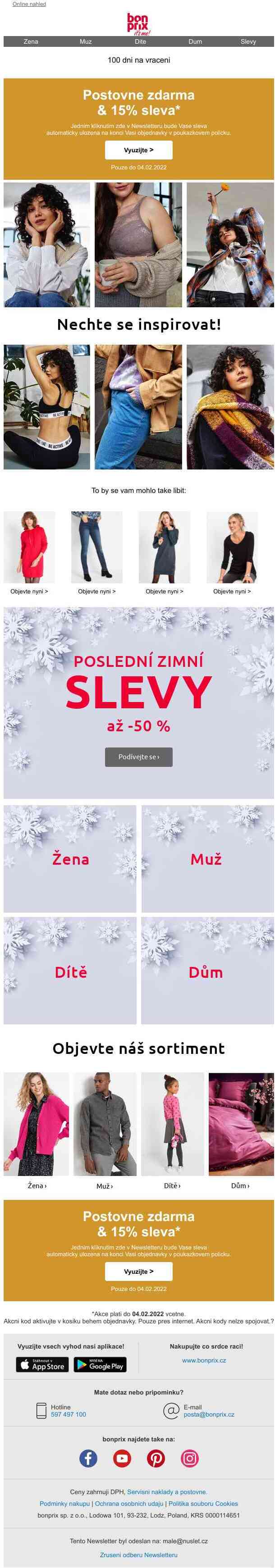 Získejte poštovné zdarma a 15% slevu