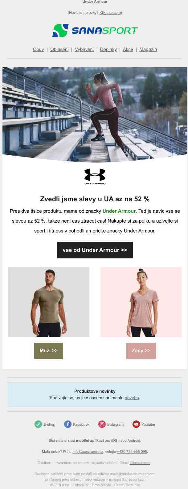 Under Armour za půlku? Žádný problém