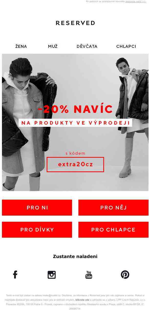 📢 Dodatečná sleva 20% na výprodejové modely