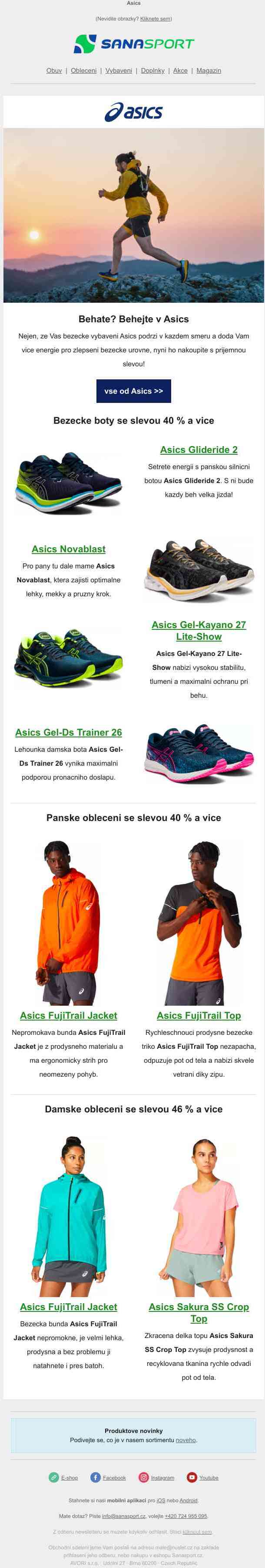 Nová energie pro Váš běh přichází s Asics