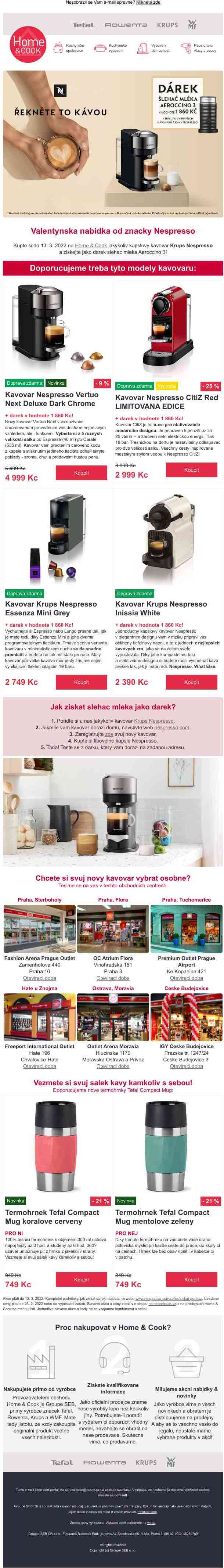 🎁 Dárek k nákupu kávovaru Nespresso