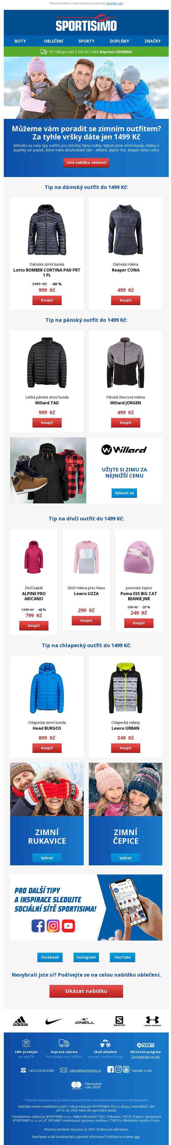 🔵 Městské outfity do 1499 Kč – bundy, mikiny a doplňky