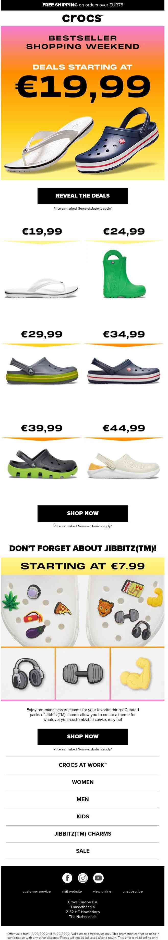 Deal alert: Crocs starting at €19.99