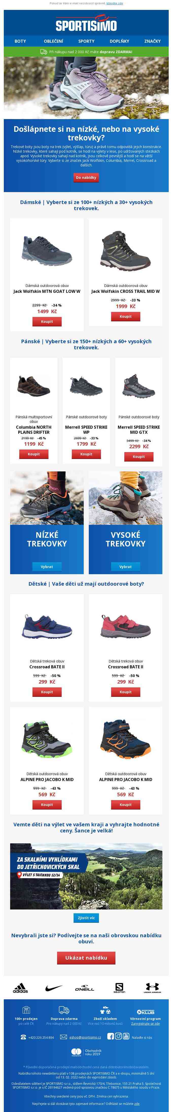 🔵 Až -45 %! Trekové boty na výlety