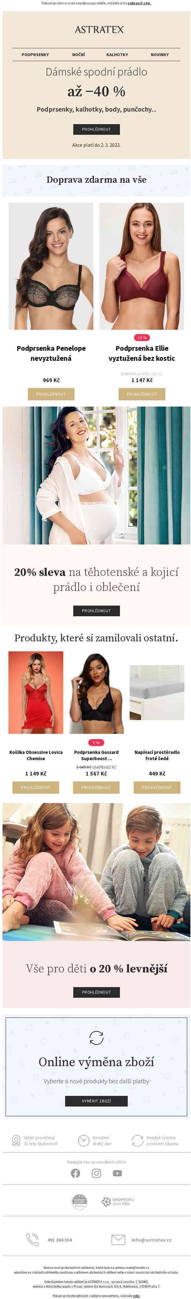 Doprava zdarma na cokoliv a speciální sleva pro maminky a děti.