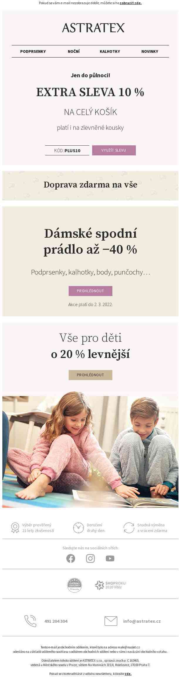 Pouze pro vás! 10% EXTRA sleva na dnešní nákup a doprava za 0 Kč.