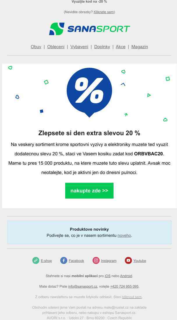 Dodatečná sleva 20 % Vám ulehčí rozhodování