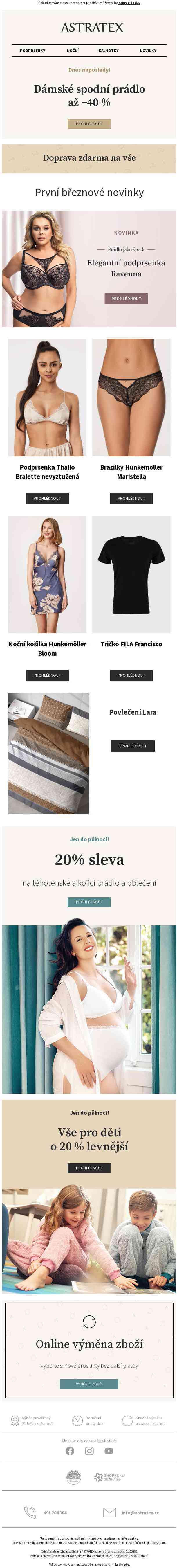 Poslední den až 40% slev na dámské prádlo | Doprava zdarma na vše.