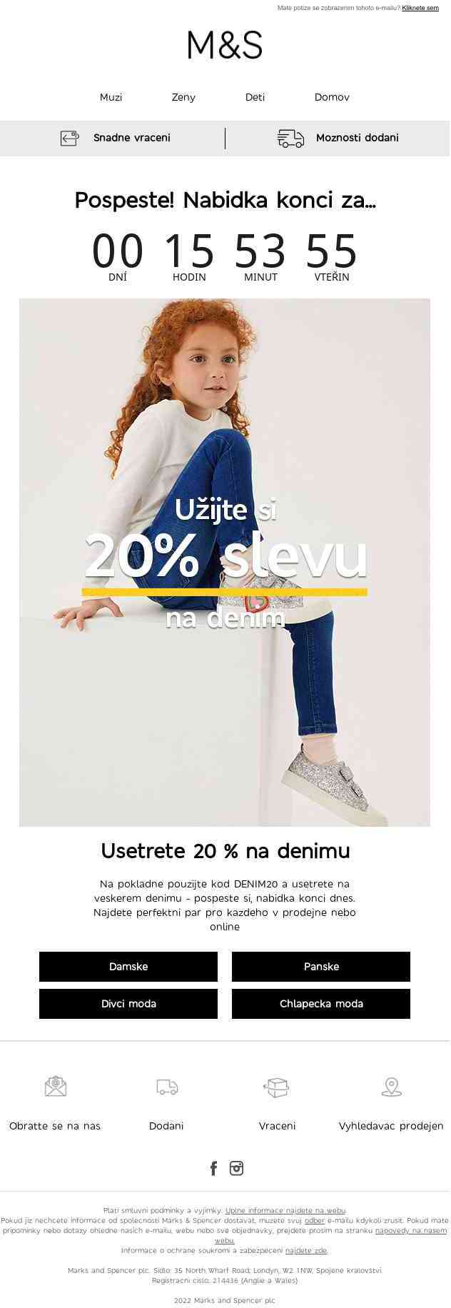 20% sleva na denim: končí dnes