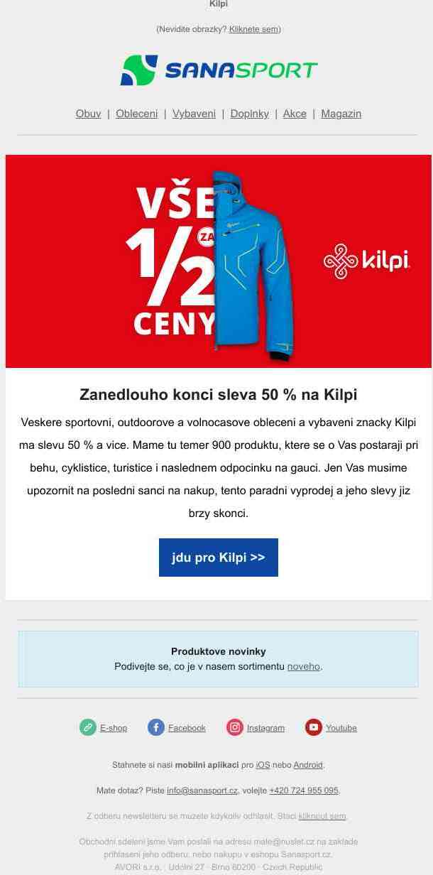 Kilpi se slevou minimálně 50 % brzy skončí