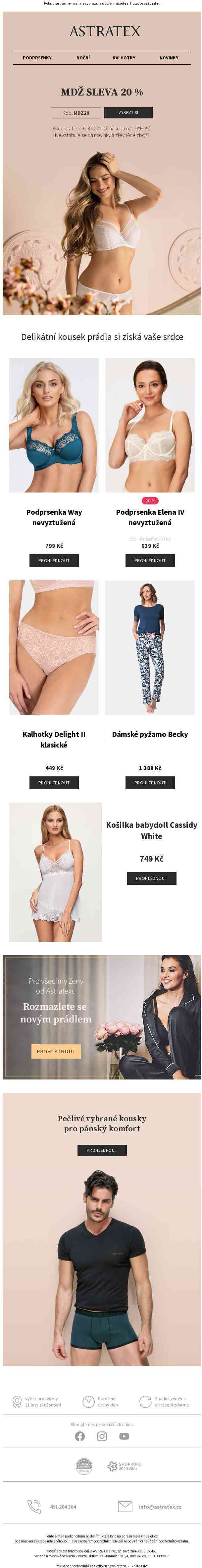 Dárek pro vaši ženskost. 20% MDŽ sleva.