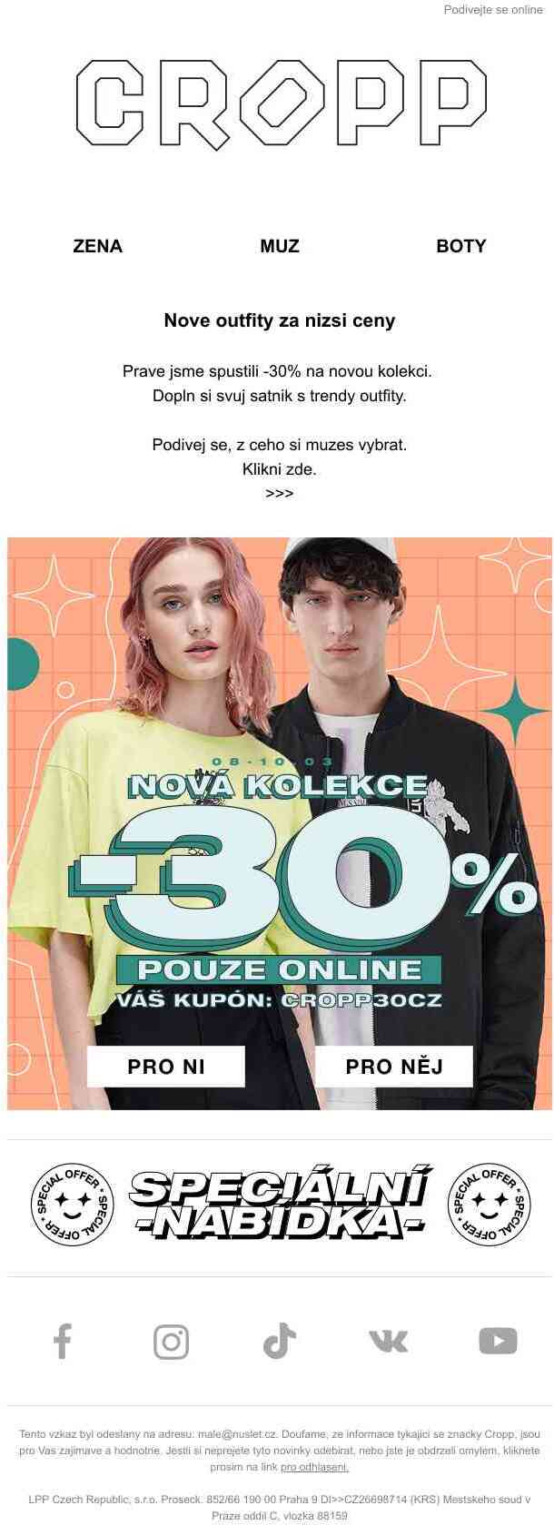 ✂ Ulov si -30% na novou kolekci ✂