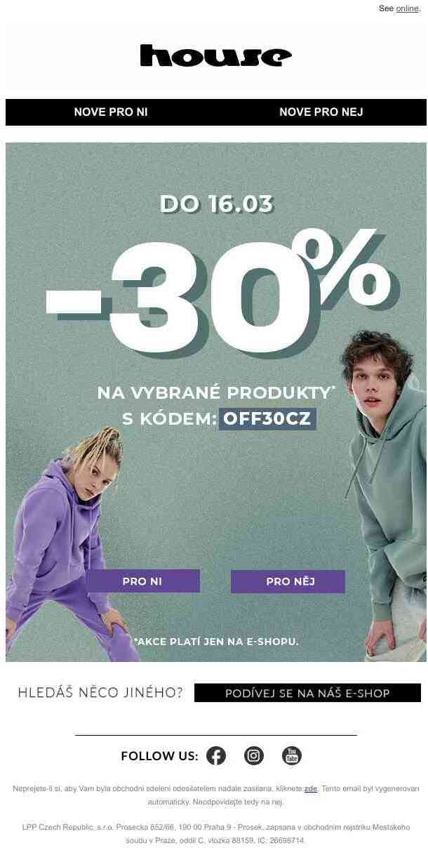 -30% na vybrané produkty!