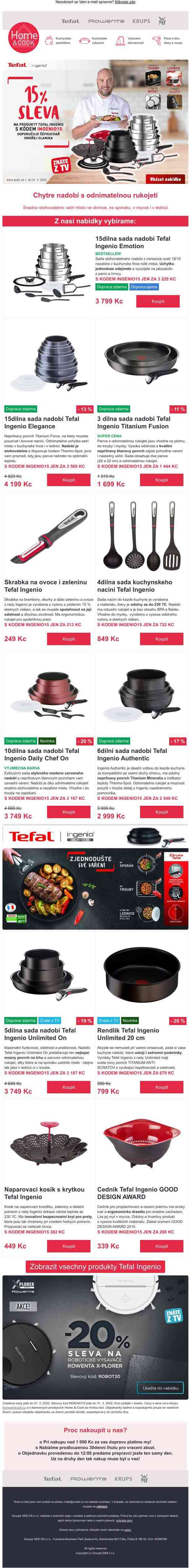 Znáte z TV! 📺 Tefal Ingenio s 15% slevou