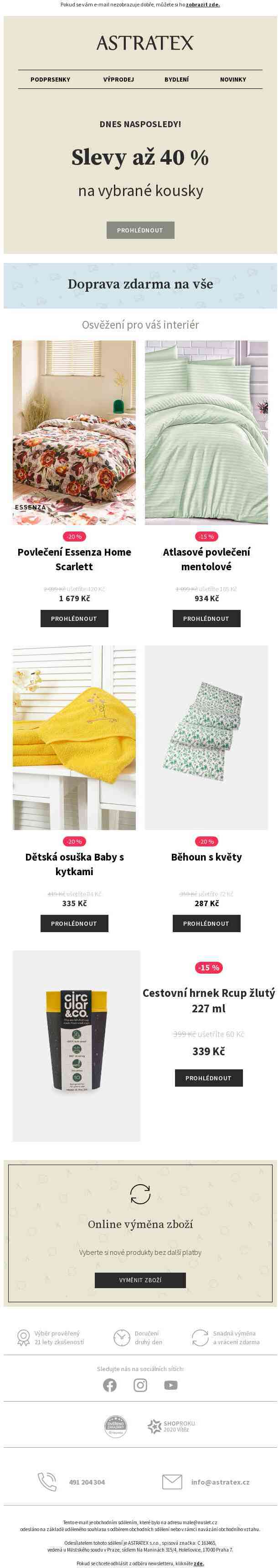 🌙 Jen do půlnoci: Slevy až 40 % a doprava zdarma.