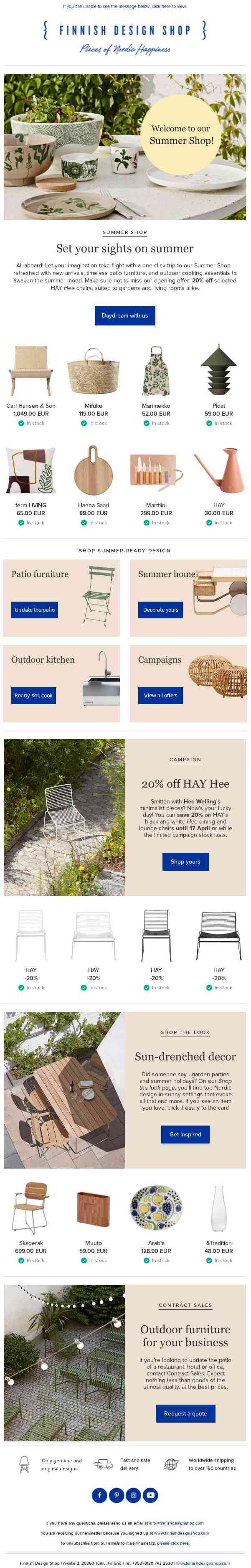 Summer Shop is open | 20% off HAY Hee chairs