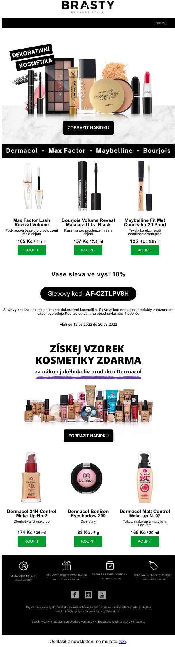 DO KONCE VÍKENDU: EXTRA sleva 10 % na
 všechnu dekorativní kosmetiku