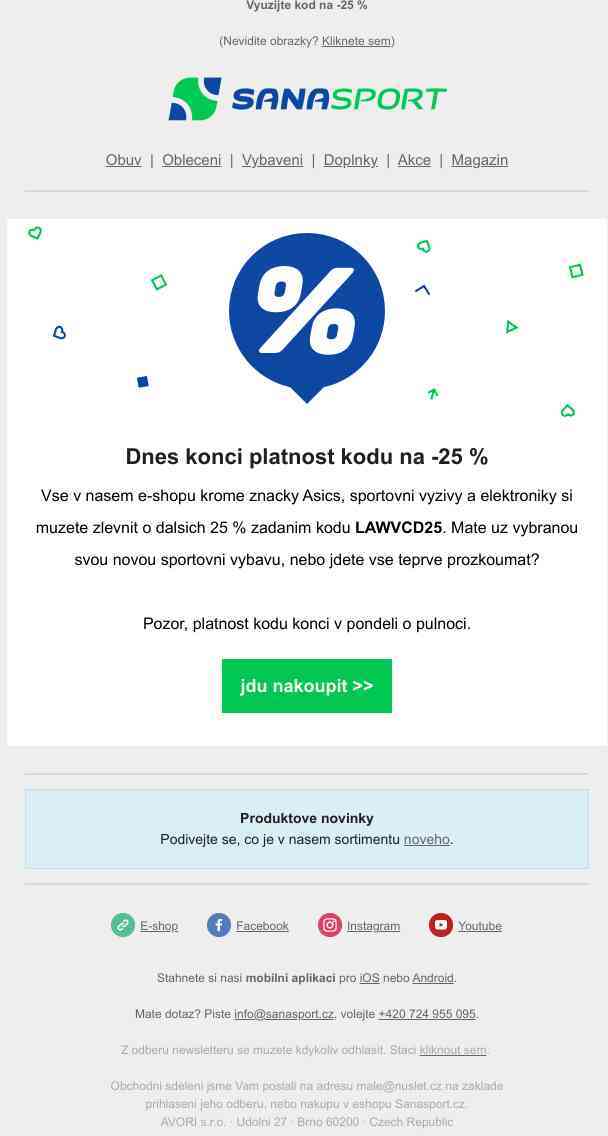 Blíží se konec platnosti kódu na dodatečných -25 %