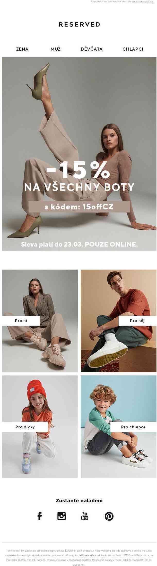 -15 % na všechny boty! 👠