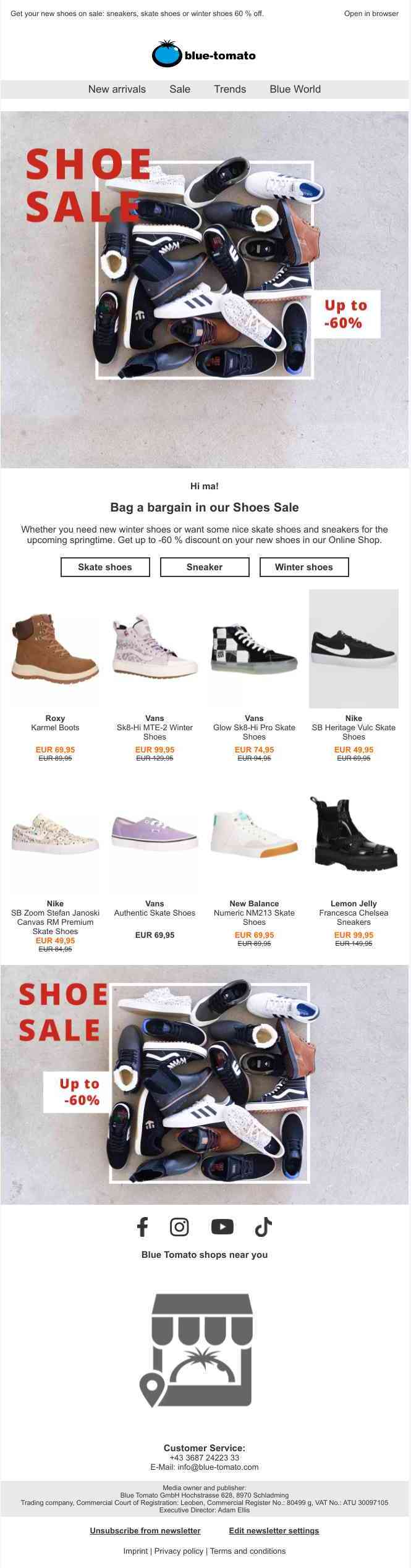 Shoes Sale – up to -60 % discount!