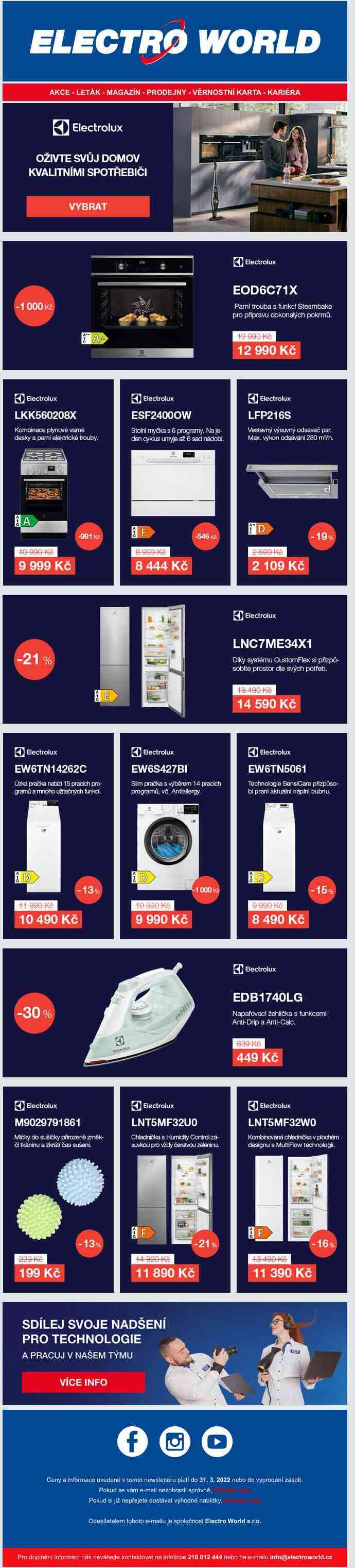 Oživte svůj domov kvalitními spotřebiči Electrolux.