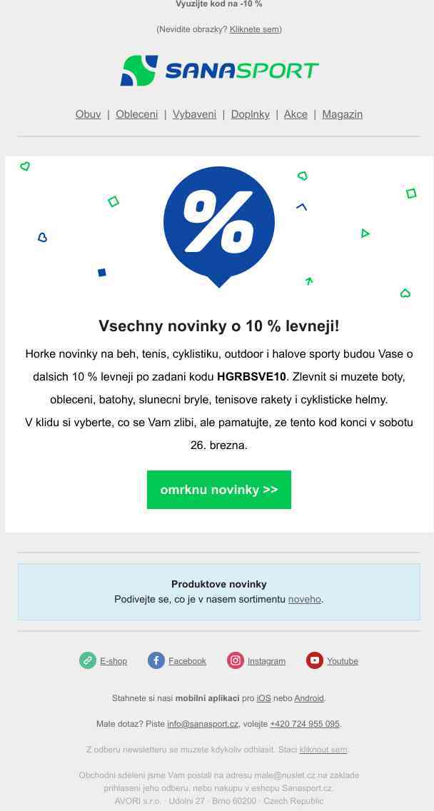 Všechny tyto novinky můžou být o 10 % levnější